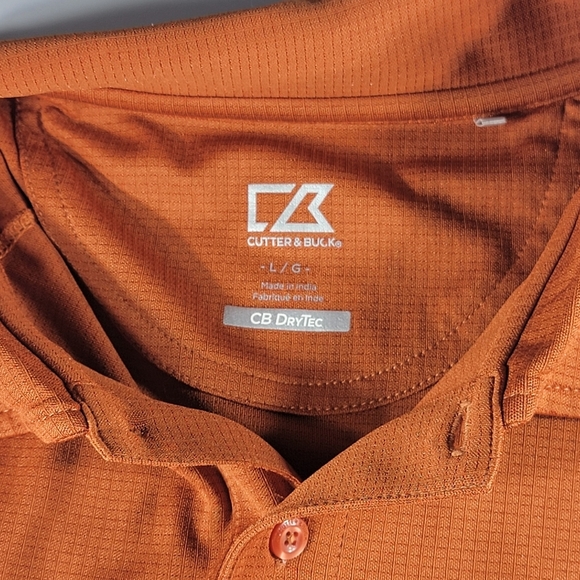 Cutter & Buck Polo Mens Large Orange Bluecoats Inc CB DryTec Shirt - Picture 3 of 5
